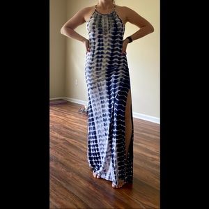 Blue and white tiedye maxi dress